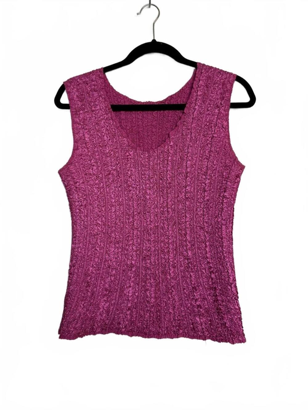 Y2K Girl Pink Sleeveless Textured Stretchy Knit Top